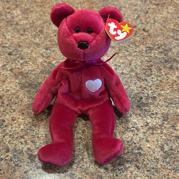 Ty Beanie Baby Other - Ty Beanie Baby Valentina Bear Red With White Heart